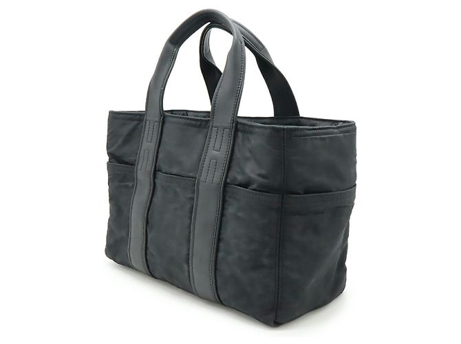 Hermès Acapulco PM Nylon-Leder Tote Bag Schwarz - Ansicht 2