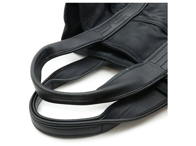 Hermès Acapulco PM Nylon-Leder Tote Bag Schwarz - Ansicht 4