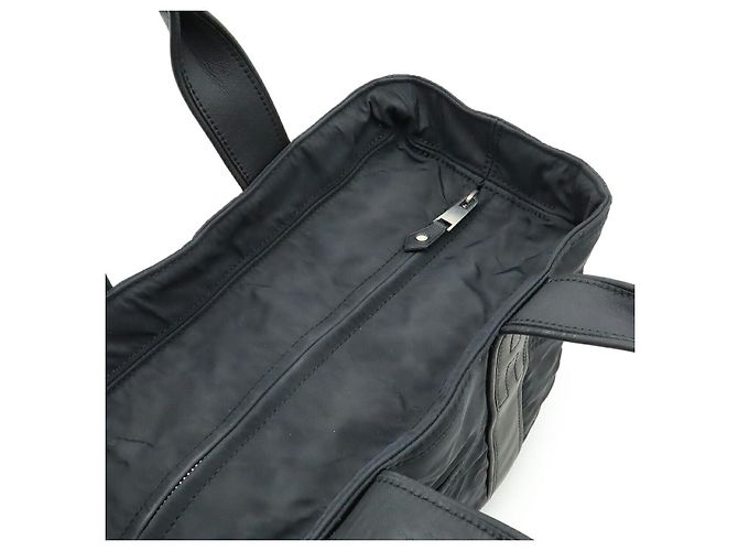 Hermès Acapulco PM Nylon-Leder Tote Bag Schwarz - Ansicht 5