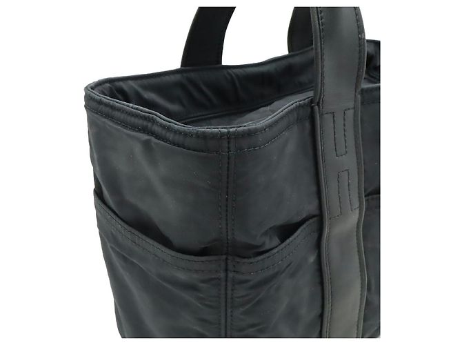 Hermès Acapulco PM Nylon-Leder Tote Bag Schwarz - Ansicht 7