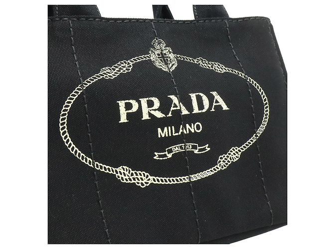 Prada CANAPA Canvas 2-Wege Tasche Schwarz - Ansicht 7