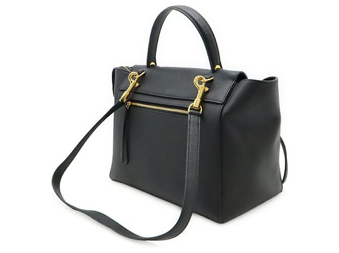 Belt Bag Céline Bolsa Celine de Cinto em Couro de Bezerro Texturizado 2 em 1 Preto - vista 2
