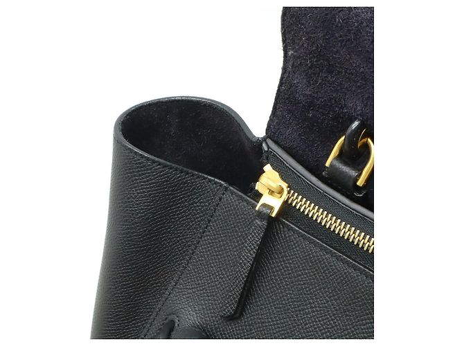 Belt Bag Céline Bolsa Celine de Cinto em Couro de Bezerro Texturizado 2 em 1 Preto - vista 5