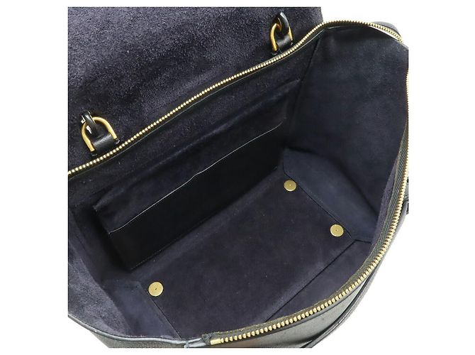 Belt Bag Céline Bolsa Celine de Cinto em Couro de Bezerro Texturizado 2 em 1 Preto - vista 6