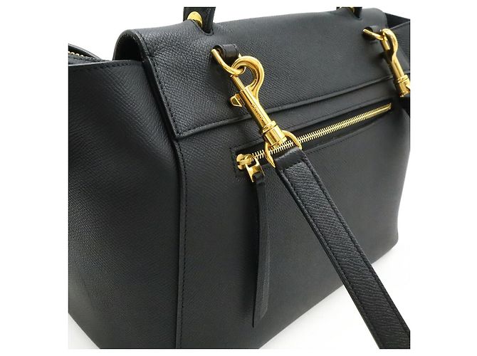 Belt Bag Céline Bolsa Celine de Cinto em Couro de Bezerro Texturizado 2 em 1 Preto - vista 7