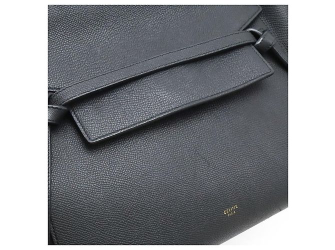 Belt Bag Céline Bolsa Celine de Cinto em Couro de Bezerro Texturizado 2 em 1 Preto - vista 8