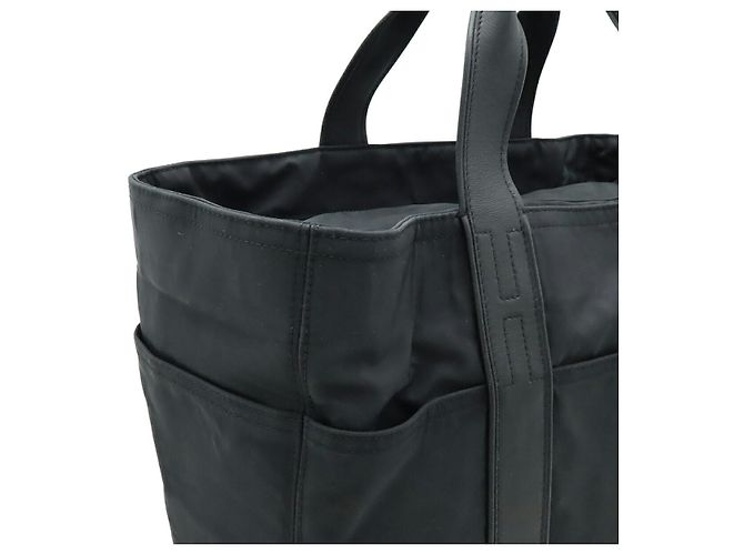 Hermès Acapulco MM Nylon-Leder Tote Bag Schwarz - Ansicht 5
