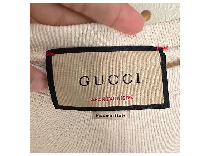 Gucci Higuchi Yuko Collaboration Baumwoll Sweatshirt Creme Roh - Ansicht 5