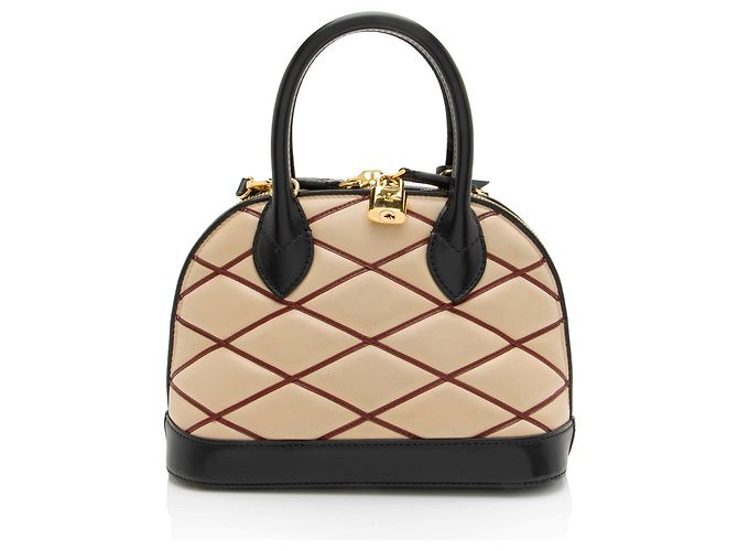 Louis Vuitton Alma BB Satchel aus Lammleder Malletage Braun Beige - Ansicht 3
