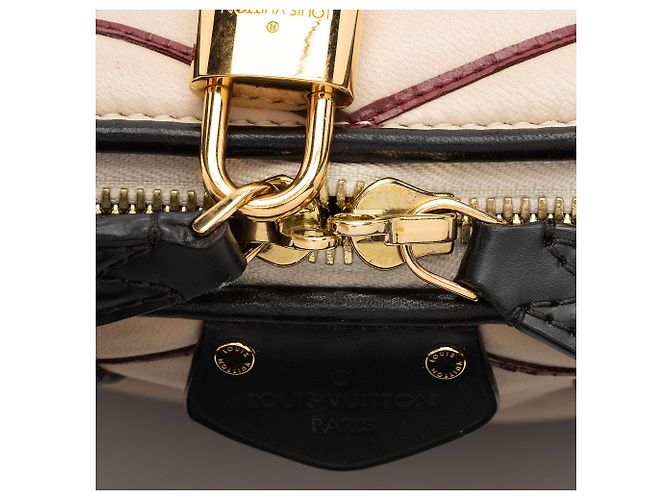Louis Vuitton Alma BB Satchel aus Lammleder Malletage Braun Beige - Ansicht 9