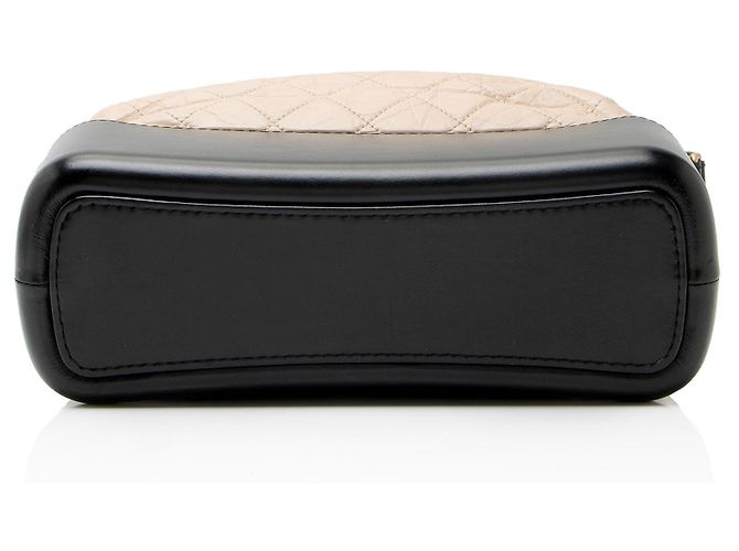 Chanel Gabrielle Medium Hobo en cuir de veau vieilli Marron Beige - vue 4