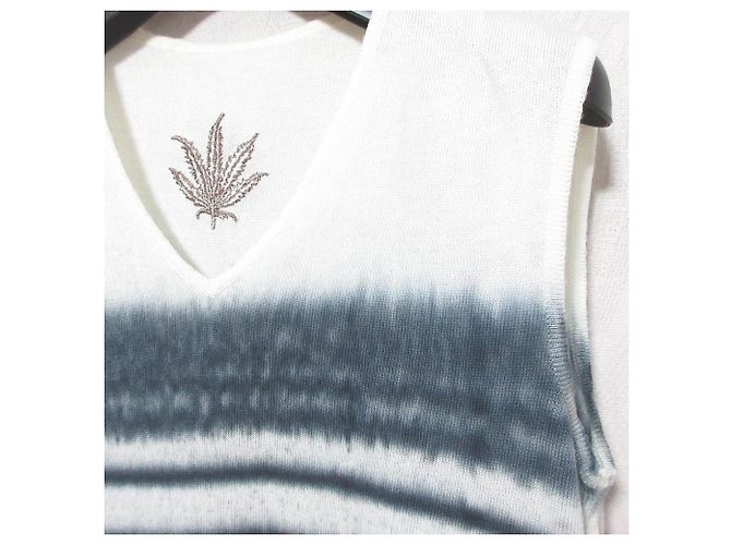 Autre Marque Top sin mangas de punto bordado de marihuana Lucien Pellat-Finet - vista 3