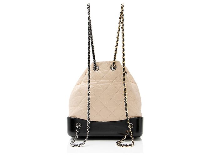 Zaino Gabrielle Small in pelle di vitello invecchiata Chanel Marrone Beige - vista 3