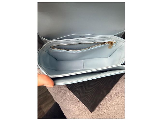 Classic Box Borsa a mano Céline Triomphe Teen Pelle Blu Chiaro - vista 10