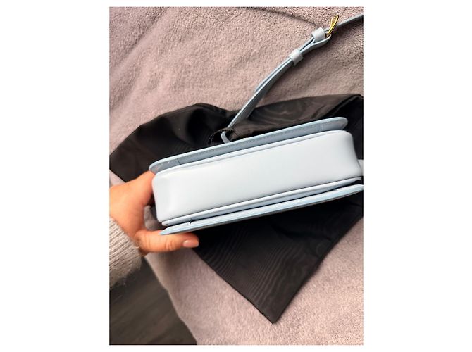 Classic Box Borsa a mano Céline Triomphe Teen Pelle Blu Chiaro - vista 9