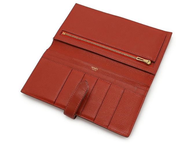 Hermès Béarn Epsom Lange Brieftasche Orange - Ansicht 5