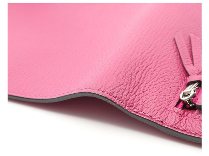Hermès Cartera bifold larga Dogon de cuero Hermes Rosa - vista 3