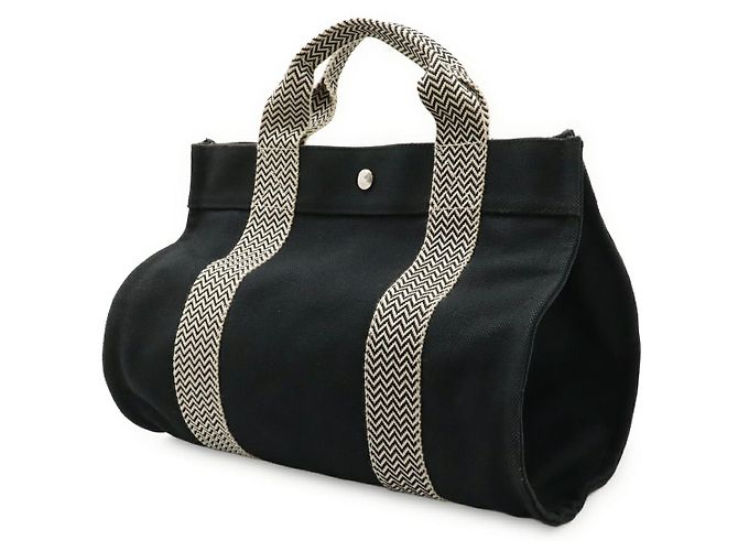 Hermès Cannes PM Canvas Tote Bag Schwarz - Ansicht 2