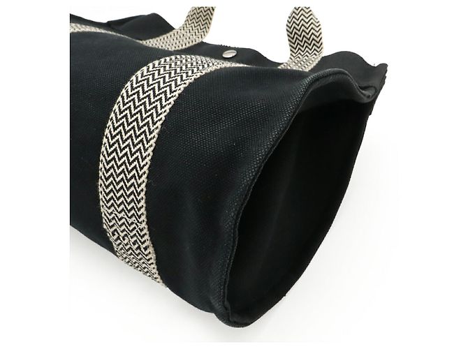 Hermès Cannes PM Canvas Tote Bag Schwarz - Ansicht 3