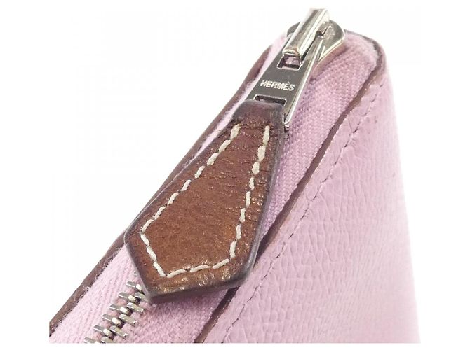 Hermès Silk In Compact Epsom Silk Wallet Purple - view 5
