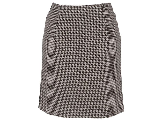 Falda Mini de Lana con Estampado de Cuadros Beig Max Mara Beige - vista 3