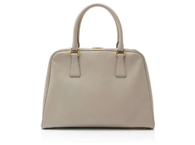 Bolso piramidal enmarcado Saffiano de Prada Gris - vista 3