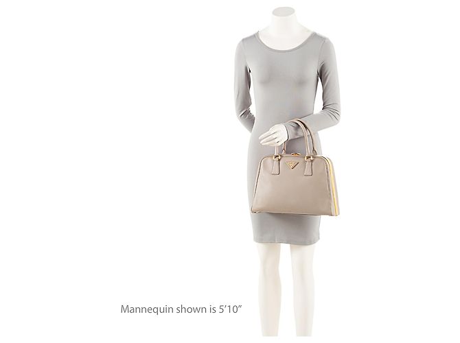 Bolso piramidal enmarcado Saffiano de Prada Gris - vista 5