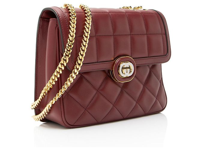 Borsa a spalla piccola in pelle di vitello Gucci Deco Rosso - vista 2
