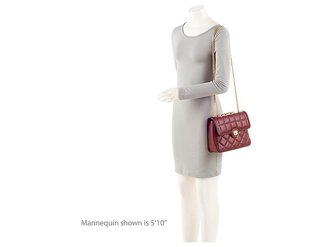 Borsa a spalla piccola in pelle di vitello Gucci Deco Rosso - vista 5