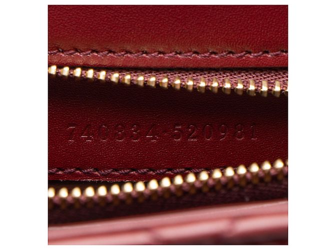 Borsa a spalla piccola in pelle di vitello Gucci Deco Rosso - vista 6
