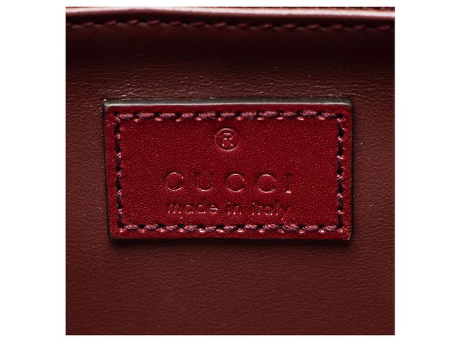 Borsa a spalla piccola in pelle di vitello Gucci Deco Rosso - vista 8
