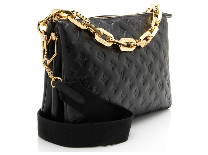 Louis Vuitton Monogram Prägung Lammleder Coussin MM Schultertasche Schwarz - Ansicht 2
