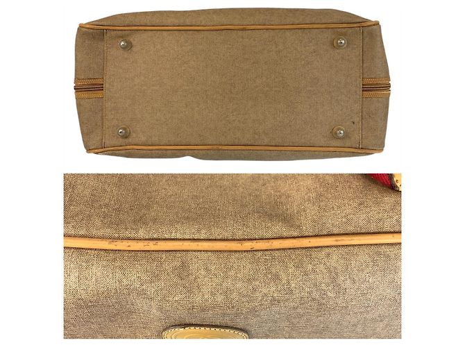 Borsa Boston Vintage Gucci Beige PVC Marrone - vista 7