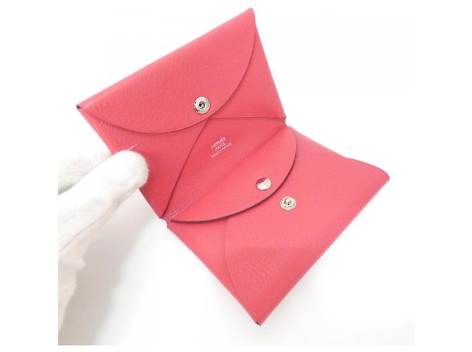 Monedero Calvi Duo de Mysore Chevre de Hermès Rosa - vista 3