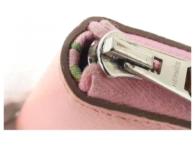 Silk In Portafoglio in seta Epsom Hermès BRIDES DE GALA FANTOME POIS Rosa - vista 4