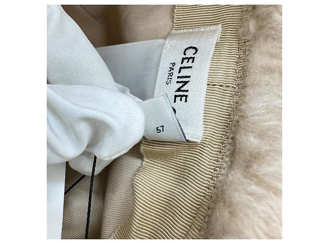 Céline Cappello bucket in cashmere e cotone Celine Triomphe - vista 10