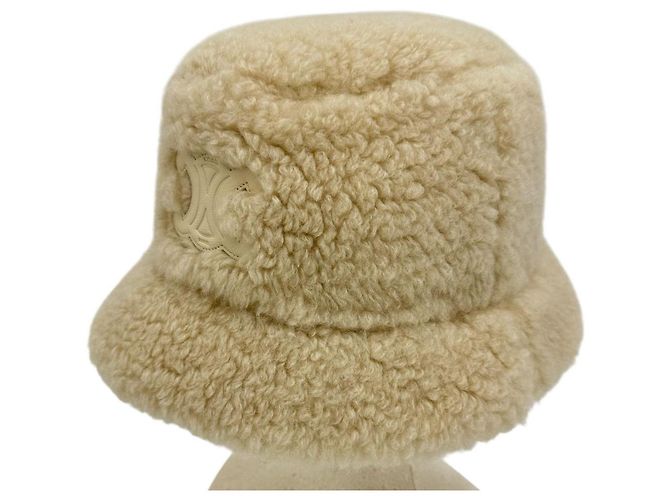 Céline Cappello bucket in cashmere e cotone Celine Triomphe - vista 2