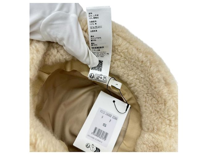 Céline Cappello bucket in cashmere e cotone Celine Triomphe - vista 9