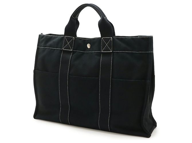 Hermès Canvas Deauville MM Tote Bag Schwarz - Ansicht 2