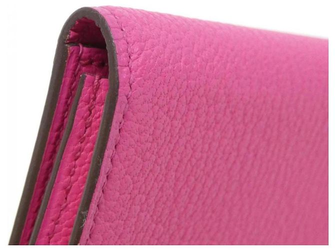 Portafoglio Lungo Soufflet Chèvre Béarn Hermès Rosa - vista 3