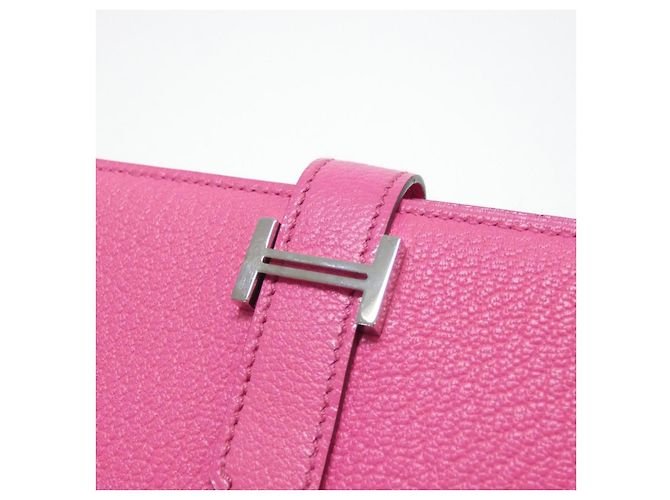 Portafoglio Lungo Soufflet Chèvre Béarn Hermès Rosa - vista 4