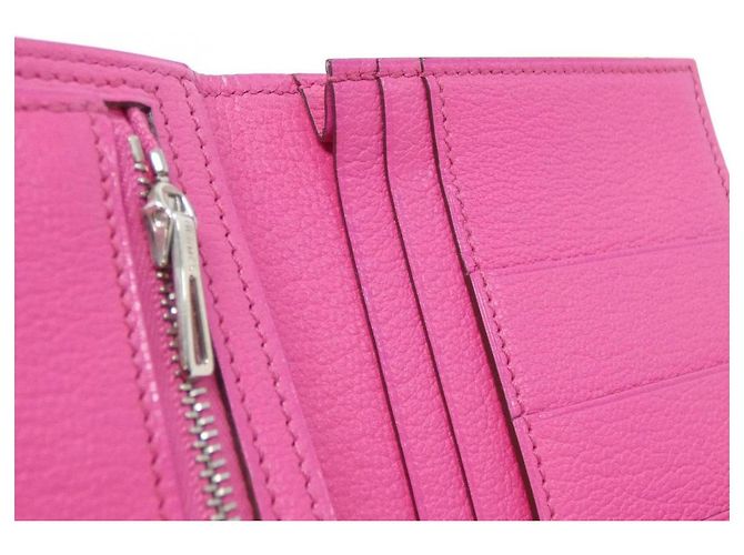 Portafoglio Lungo Soufflet Chèvre Béarn Hermès Rosa - vista 6