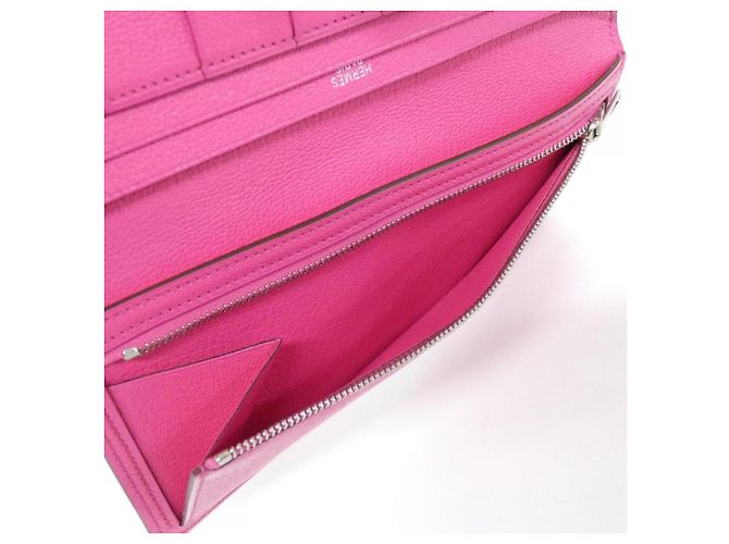 Portafoglio Lungo Soufflet Chèvre Béarn Hermès Rosa - vista 7