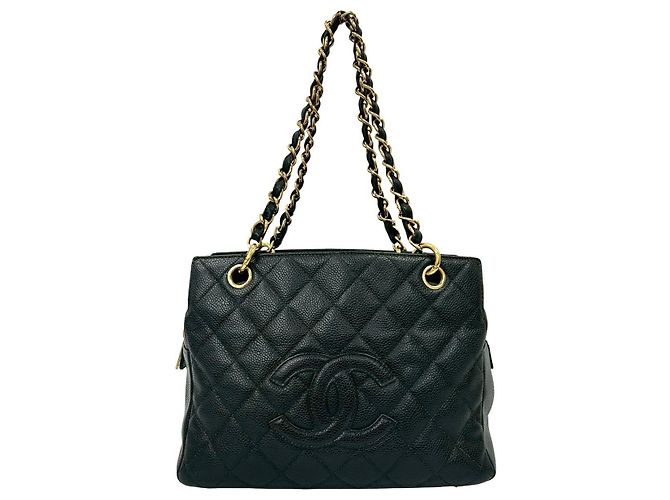 2.55 Chanel Matelassé Caviar Leder Tote Bag Schwarz - Ansicht 2