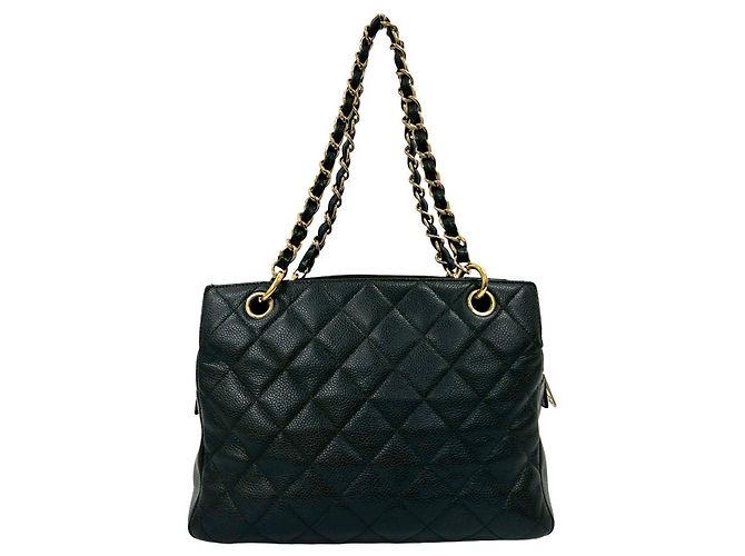 2.55 Chanel Matelassé Caviar Leder Tote Bag Schwarz - Ansicht 4