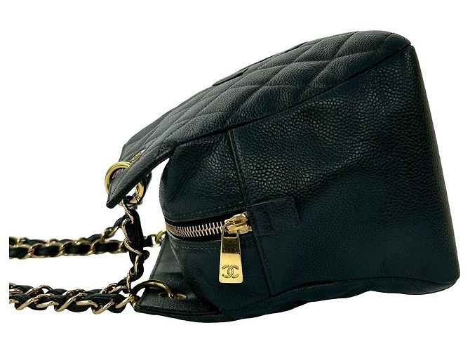 2.55 Chanel Matelassé Caviar Leder Tote Bag Schwarz - Ansicht 6