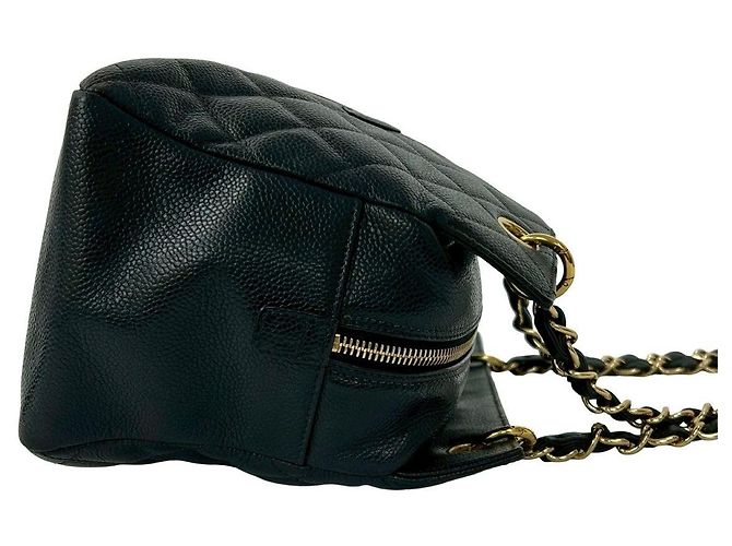 2.55 Chanel Matelassé Caviar Leder Tote Bag Schwarz - Ansicht 7