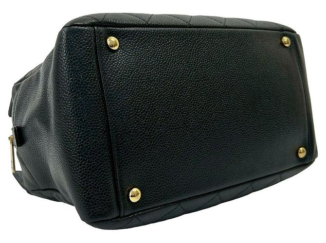 2.55 Chanel Matelassé Caviar Leder Tote Bag Schwarz - Ansicht 8