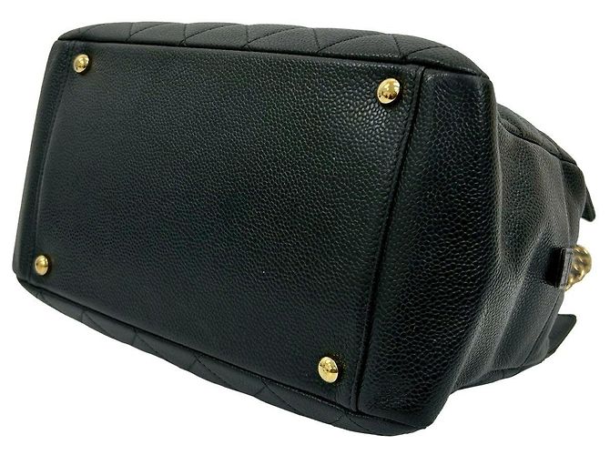 2.55 Chanel Matelassé Caviar Leder Tote Bag Schwarz - Ansicht 9