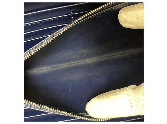 Balenciaga Leather Long Zip Wallet Blue - view 10